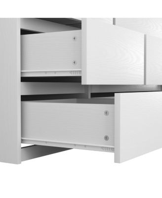 Streamdale Wardrobe Closet 71.7" H, 2 Doors 6 Drawers, White