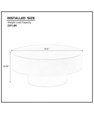 Streamdale Faux Burl Wood Pattern Decal Coffee Table with Pedestal