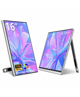 16" Portable 1920×1200P IPS Monitor, USB-C & HDMI, 0.3" Ultra-Slim, with Kickstand for Travel & Office