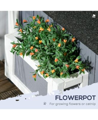 Gray Outdoor Cat House with Multiple Entrances