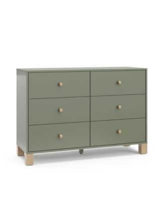 California 6-Drawer Double Dresser (Olive with Driftwood)