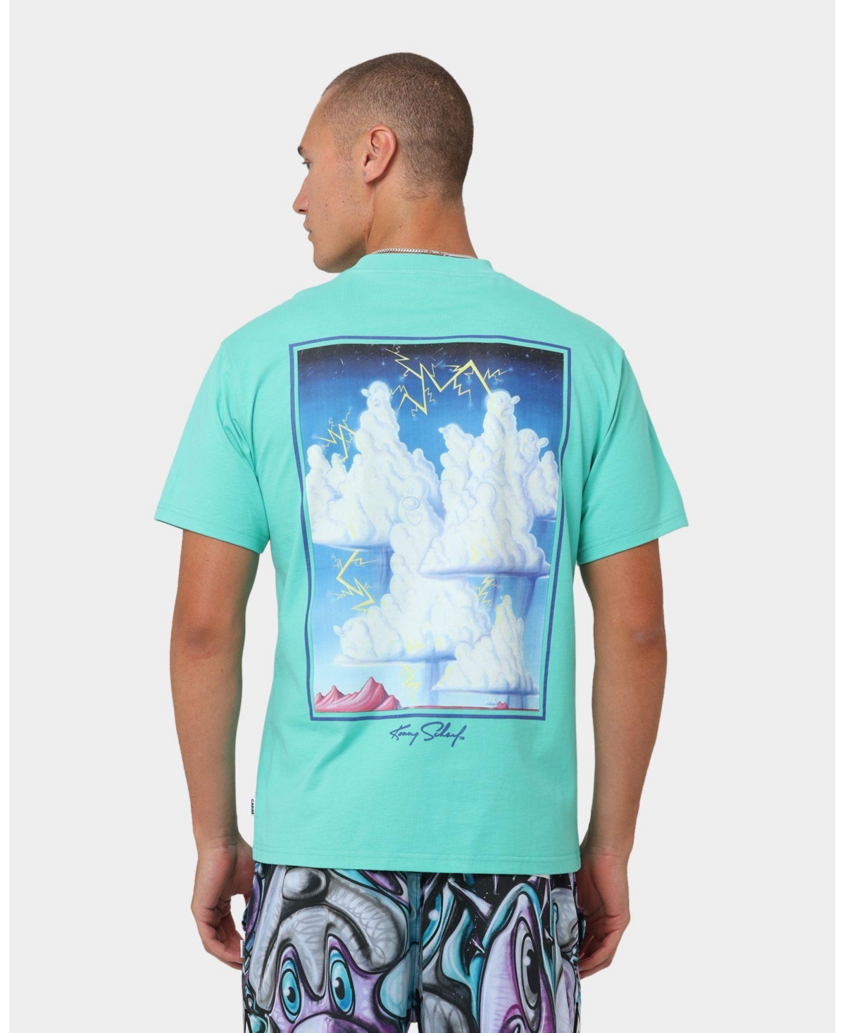 Carre Men's Carre X Kenny Scharf Chilaxia T-Shirt Aqua