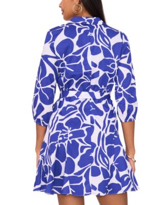 Petite Collared Fit & Flare Dress