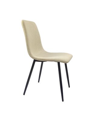 55" MDF Wood Dining Table & 4 Modern Linen Chairs Set