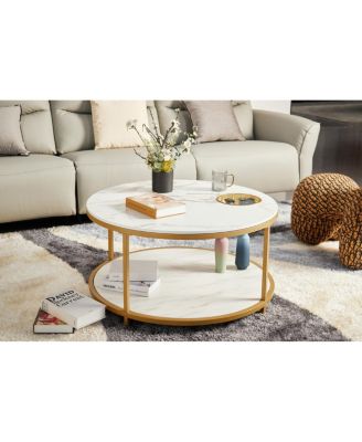 round coffee table with storage, modern design