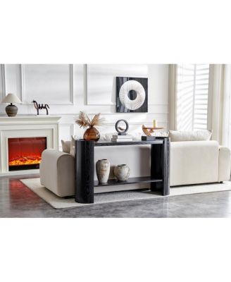 curved foyer table - minimalist entrance sofa side table