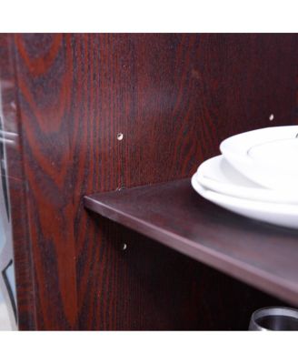 48.66" x 15.55" x 34.06" Sideboard with 3 Glass Doors & Adjustable Shelf