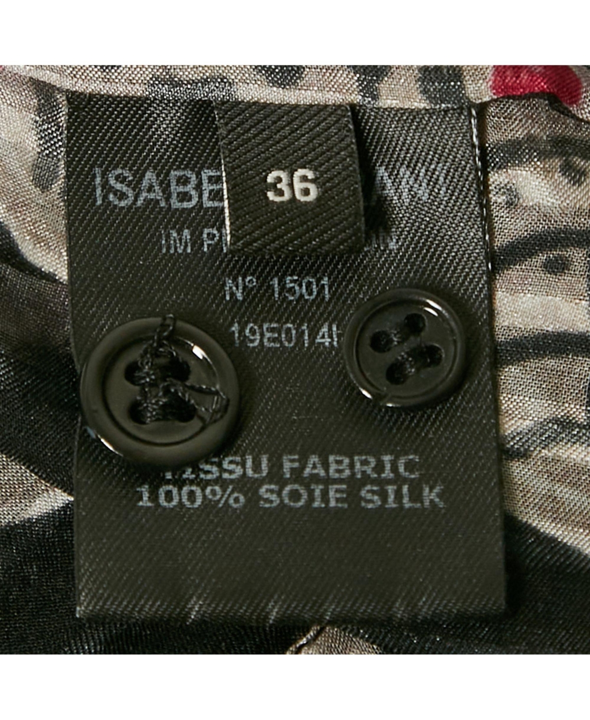 Pre-Owned Isabel Marant Women's Black Printed Silk Button Front Blouse