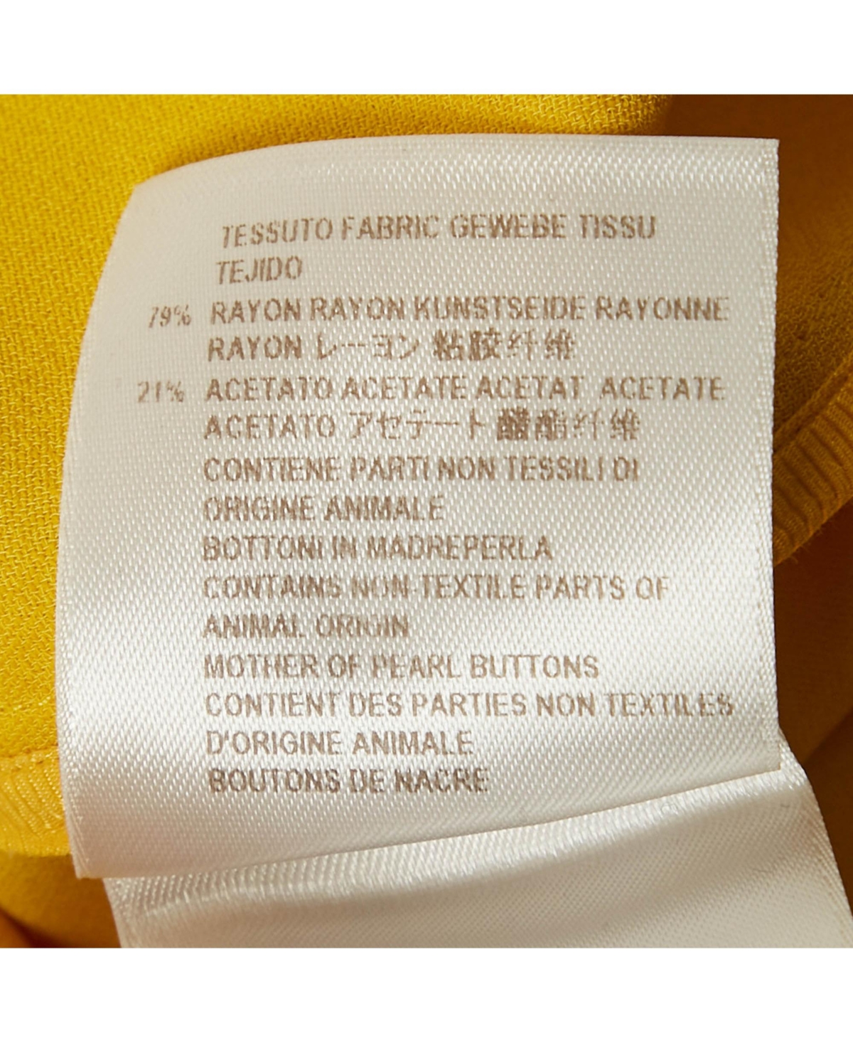 Pre-Owned Stella Mccartney Women's Yellow Crepe Long Sleeve Blouse