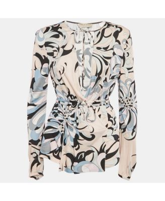 Women's Pink/blue Printed Jersey Top