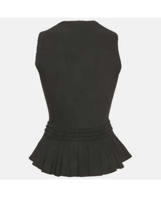 Women's Black Stretch Knit Flared Top