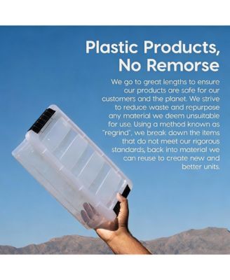 Clear Plastic Storage Bins with Latches - 6 Pack - Durable, Stackable, BPA-Free