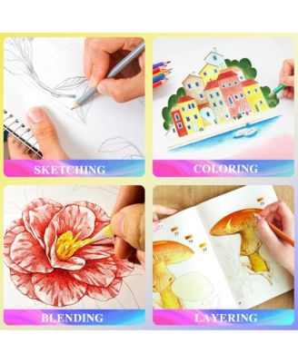 18 Colors Coloring Pencils Set, Softcore Hexagonal Colored Pencil, Sketching Drawing Pencils for Beginners, Art Supplies for Drawing