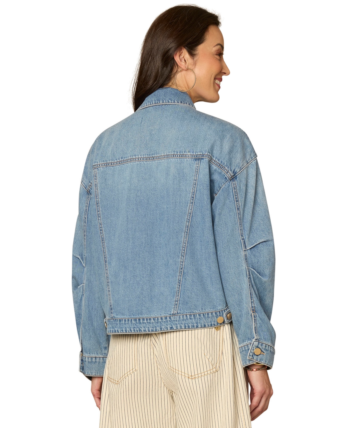 Democracy Petite Oversized Barrel Sleeve Collared Jacket