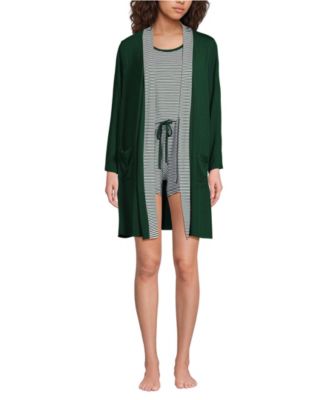 Women's Cooling 3 Piece Pajama Set - Robe Tank and Shorts