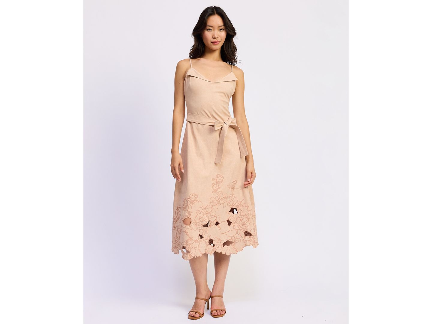 Женское платье En Saison Donna V-Neck Midi, цвет: Пудровый — фото 1
