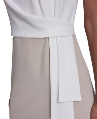Women's Sleeveless Color Block Sheath Dress