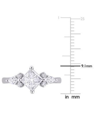 Moissanite (1-3/8 ct. t.w.) Princess Ring in Sterling Silver