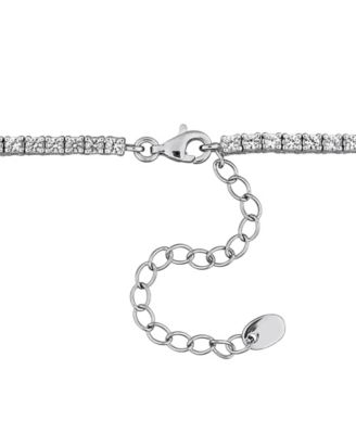 Lab Grown Sapphire (7/8 ct. t.w.) and Lab Grown White Sapphire (5-7/8 ct. t.w.) Floral Necklace in Sterling Silver