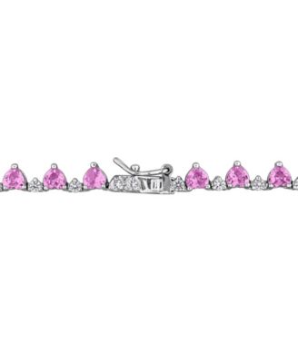 Lab Grown Sapphire (17 ct. t.w.) and Lab Grown White Sapphire (2-1/3 ct. t.w.) Heart Necklace in Sterling Silver