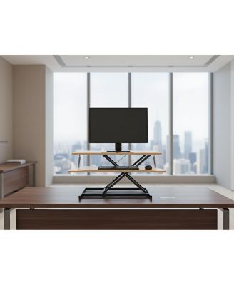 32" Height Adjustable Sit-Stand Desk Converter for Dual Monitors & Laptop