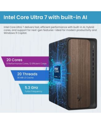 OmniDesk Tower Desktop Intel Core Ultra 7 32GB RAM Intel Graphics 1TB SSD Storage Windows 11 Home - Black