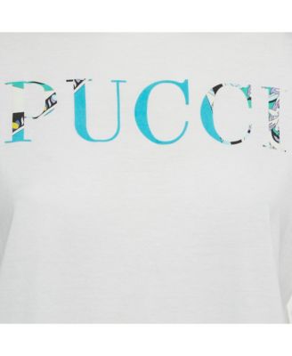 Women's White Logo Print Cotton T-Shirt