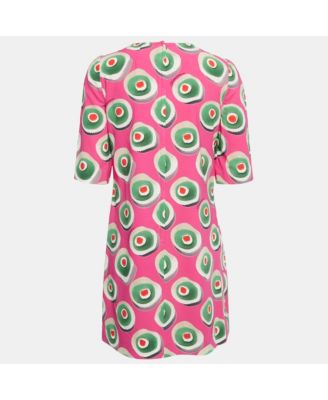 Women's Pink Sicily Cupcake Print Silk Mini Dress