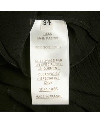 Women's Black Silk Tiered Off-Shoulder Top