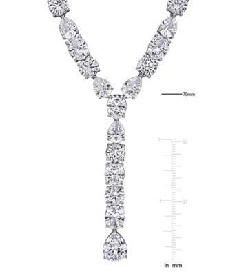 White Sapphire (118 ct. t.w.) Lariat Necklace in Sterling Silver