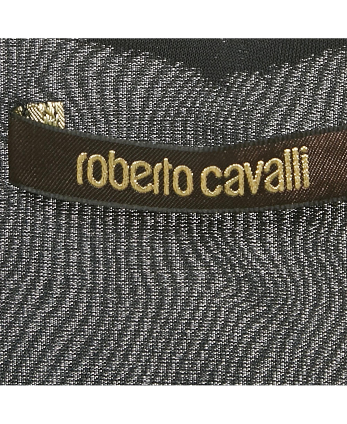 Pre-Owned Roberto Cavalli Women's Black Printed Jersey Midi Dress