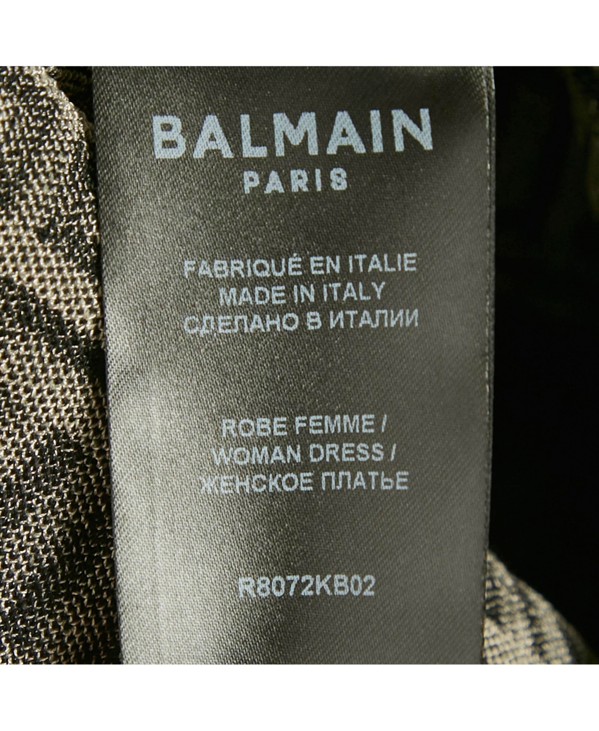 Pre-Owned Balmain Women's Beige/black Monogram Knit Bodycon Dress