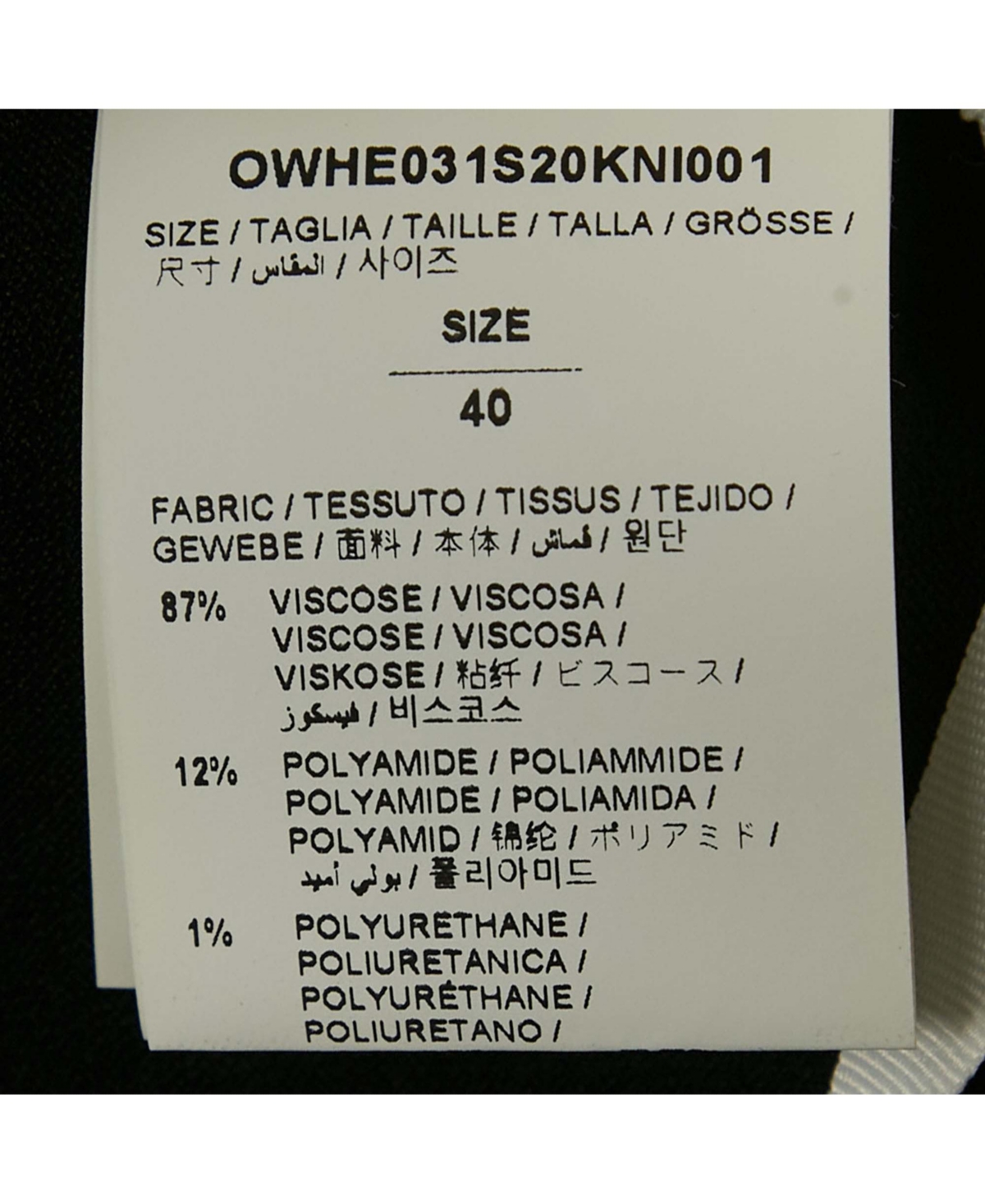 Pre-Owned Off-White Women's Black Rib Knit Back Open Fitted Top