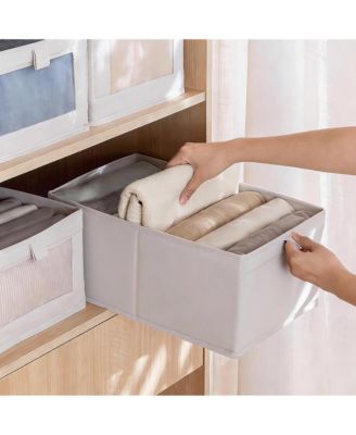 4 Pack Foldable Linen Storage Bins with Clear Window for Multi-Purpose Use