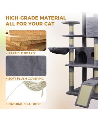 84.6" Dark Gray Cat Tree Tower
