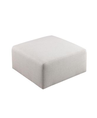 Beige Chenille Sofa Ottoman, 29.92" L x 29.92" W x 16.73" H