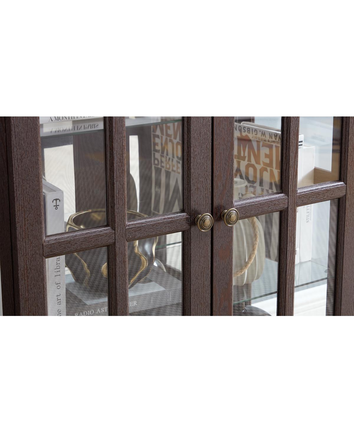 Streamdale Furniture Curio Display Cabinet with Glass Doors and Adjustable Shelves