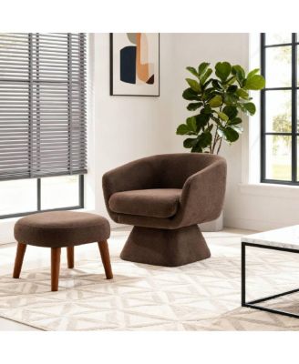 Lazy Chair with Ottoman, Modern Lounge Accent Chair, Upholstered Reading Chair