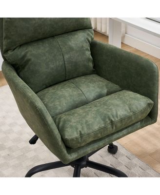 Streamdale Office chair, Black PU leather, adjustable height, green