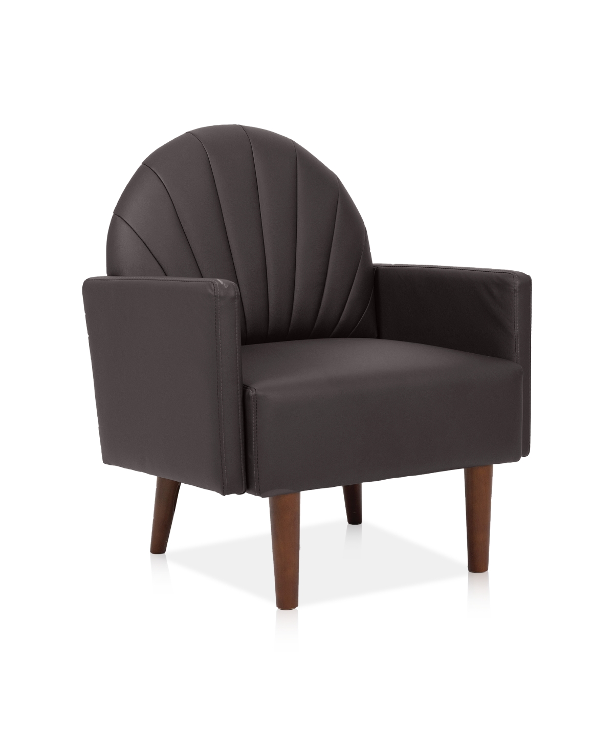 Streamdale Furniture Streamdale Shell armchair with Pu leather and wooden legs