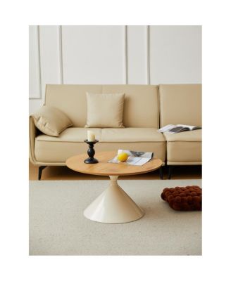 Elegant Double Cone Coffee Table Set with Wood Veneer Tops