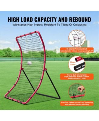 Baseball/Softball Rebounder Net, 4' x 5.5', Pitchback Trainer w/ Target, All-Angle Fielding Practice