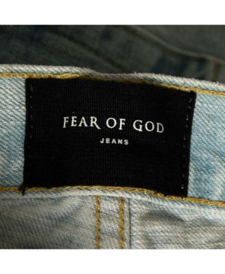 Men's Blue Distressed Denim Zipped Hem Slim Fit Jeans