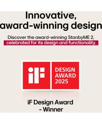 27" StandbyME 2 QHD Smart TV Portable Display with Adjustable Stand and Wi-Fi Streaming – 27LX6T