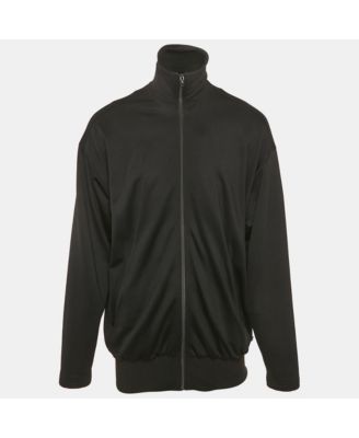 Men's Black Jersey Zip-Up Jacket