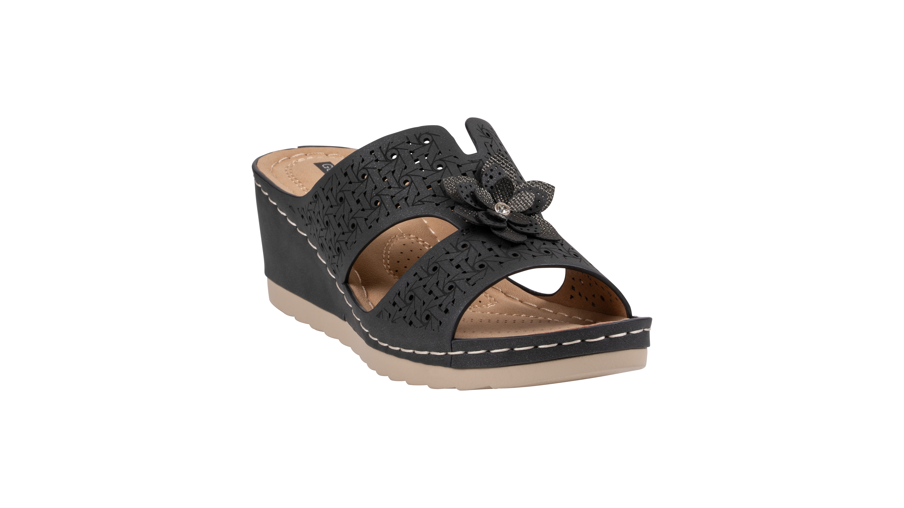 Gc Shoes Women's Nancia Floral Round Toe Wedge Sandals