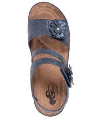Women's Cadance Double Band Rosette Comfort Sandals