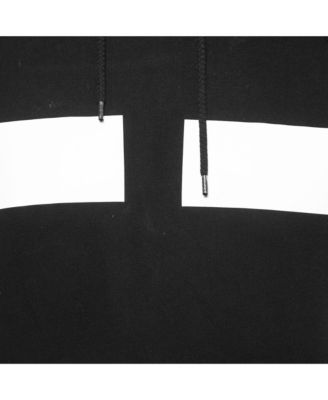 Men's Black Logo Print Cotton Hooded Sweatshirt