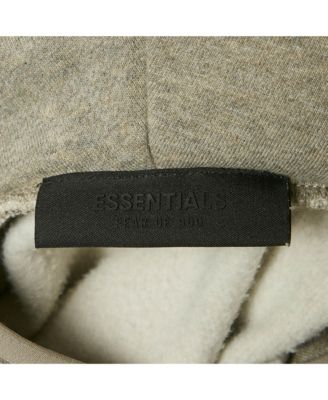 Men's Pre-Owned Essentials Fear Of God Grey Logo Patch Cotton Hoodie