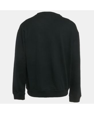 Men's Black Medusa Head Printed Cotton Knit Pullover